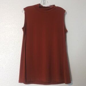 Susan Graver Modern Essentials women's size M ginger spice color mock neck top